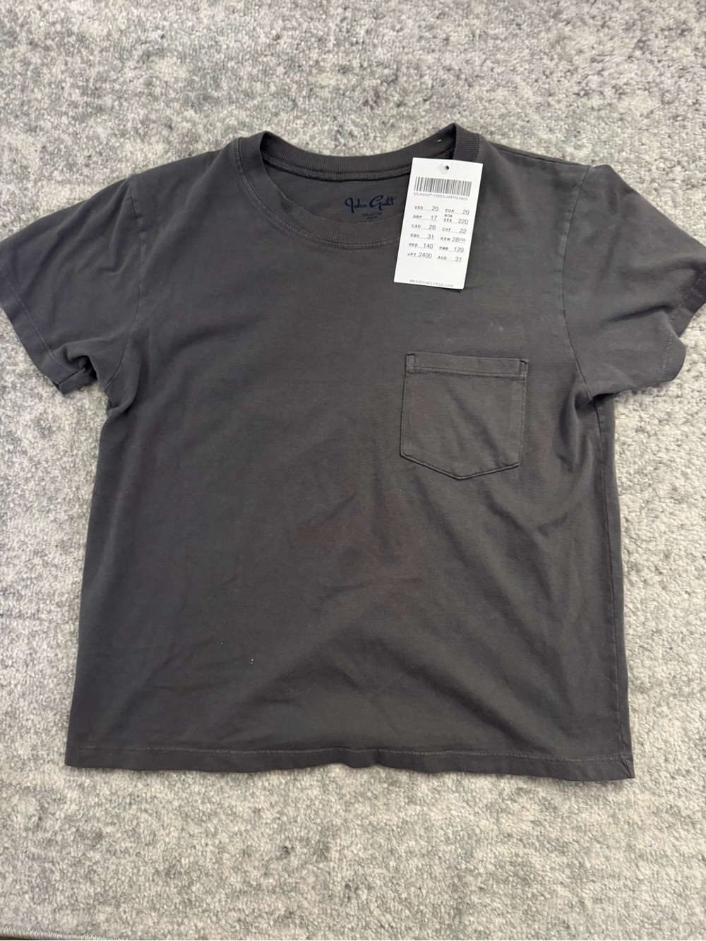 Brandy Melville Charcoal Pocket Tee - Picture 1 of 3